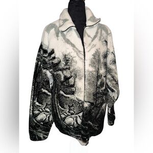 Vintage 90's Outdoor Trading Co. Wolf Pack Fleece Zip Up Jacket Size large